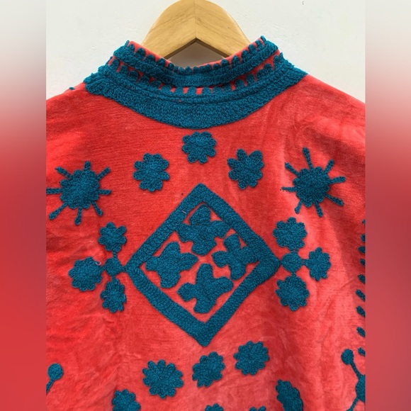 Orange Velvet Suzani Long Jacket - Picture 8 of 8